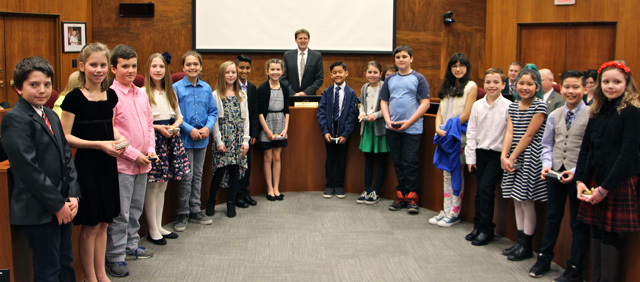 New Westminster Schools' incoming May Day Royal Suite with Mayor Jonathan Coté at City Hall March 6, 2017.