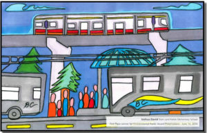 Joshua David of Lord Kelvin Elementary School won the Environmental Poster Award in 2010. His image is included in the City of New Westminster's Master Transportation Plan.